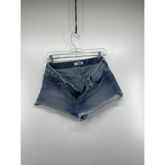 Forever 21 Jean Shorts Womens Sz 27 Cutoffs Blue Denim Cotton Light Wash Frayed - Picture 4 of 8